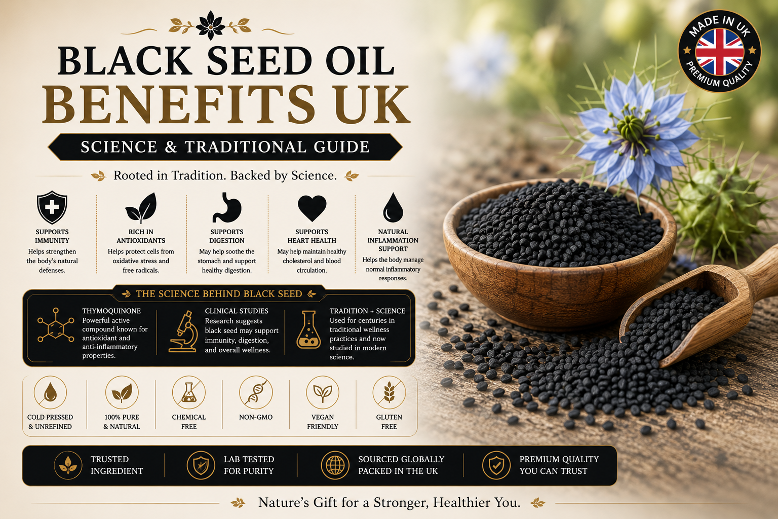 Black Seed Oil Benefits UK — Science & Traditional Guide