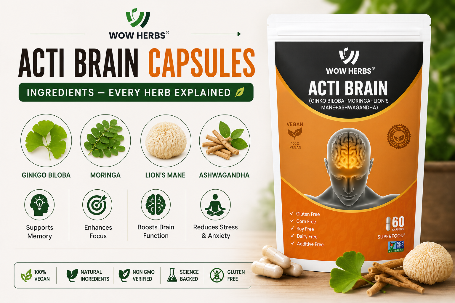 Acti Brain Capsules Ingredients — Every Herb Explained