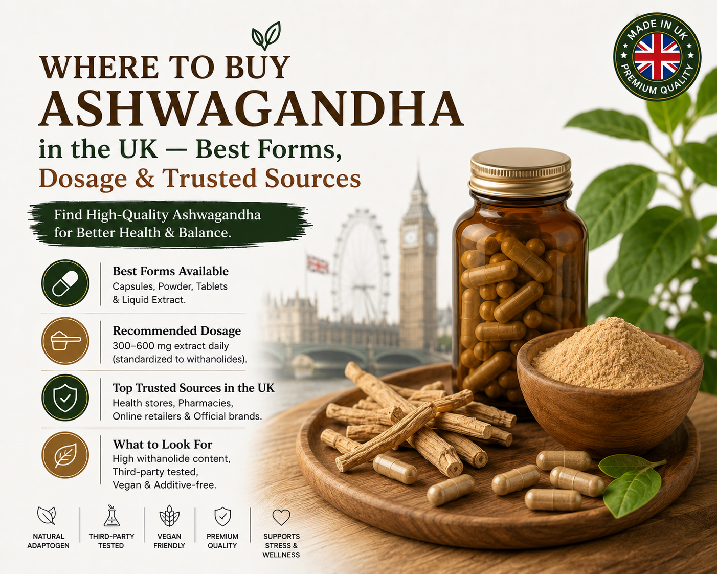 Where to Buy Ashwagandha UK — Best Forms & Trusted Sources