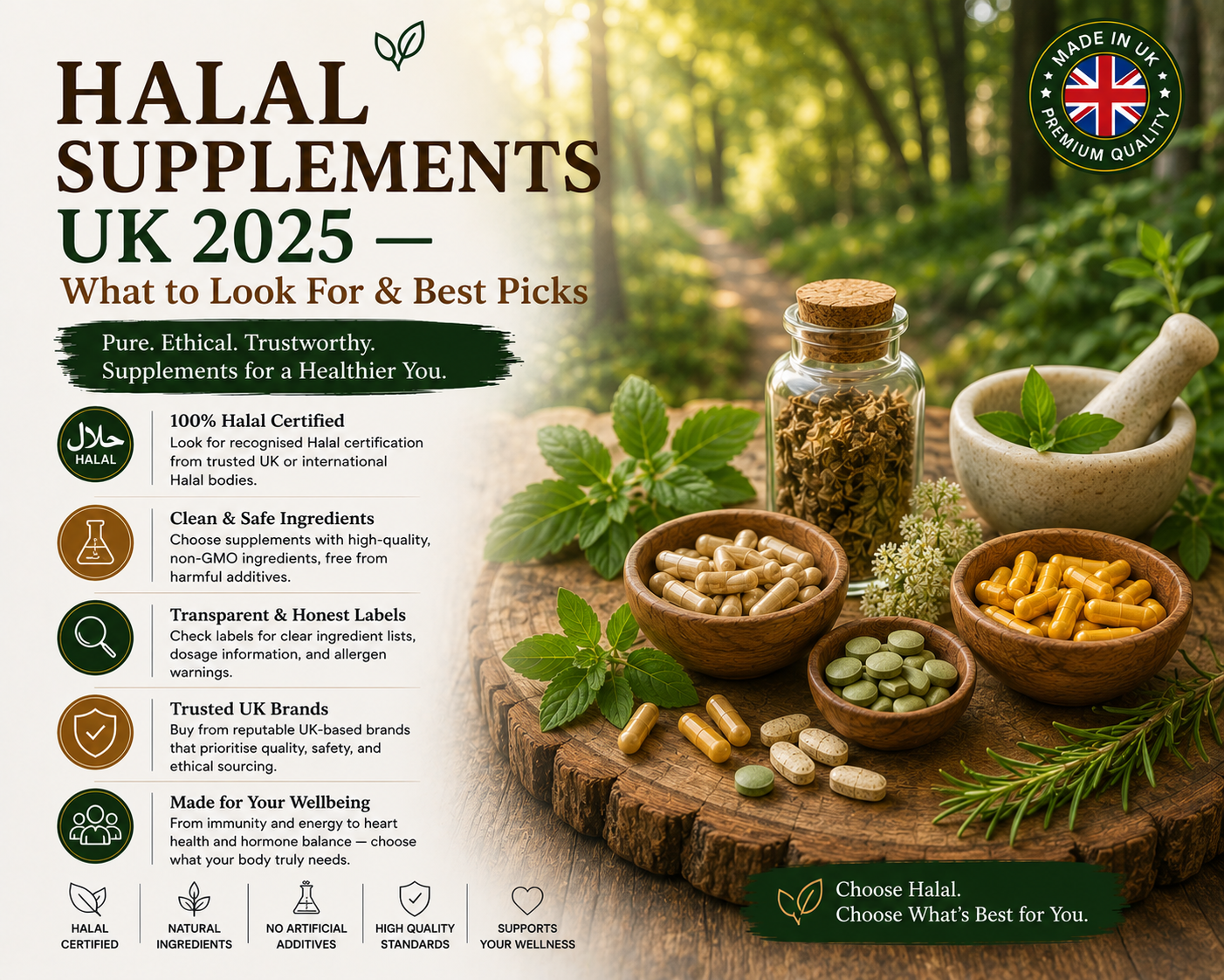 Halal Supplements UK 2025 — What to Look For & Best Picks