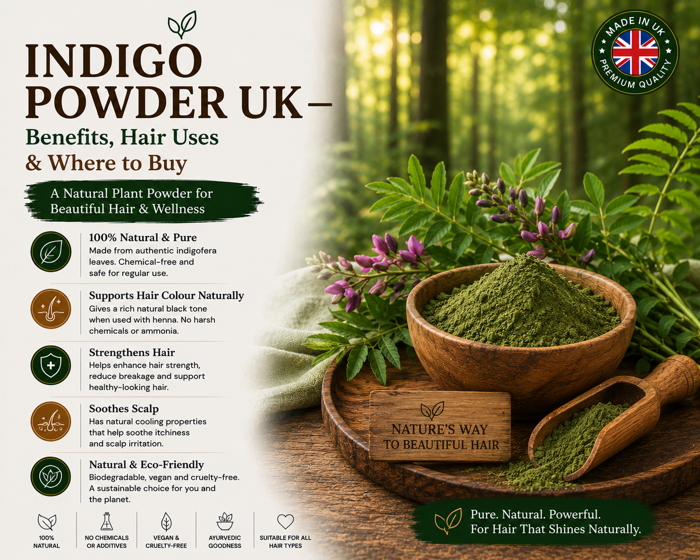Indigo Powder UK — Benefits, Hair Uses & Where to Buy