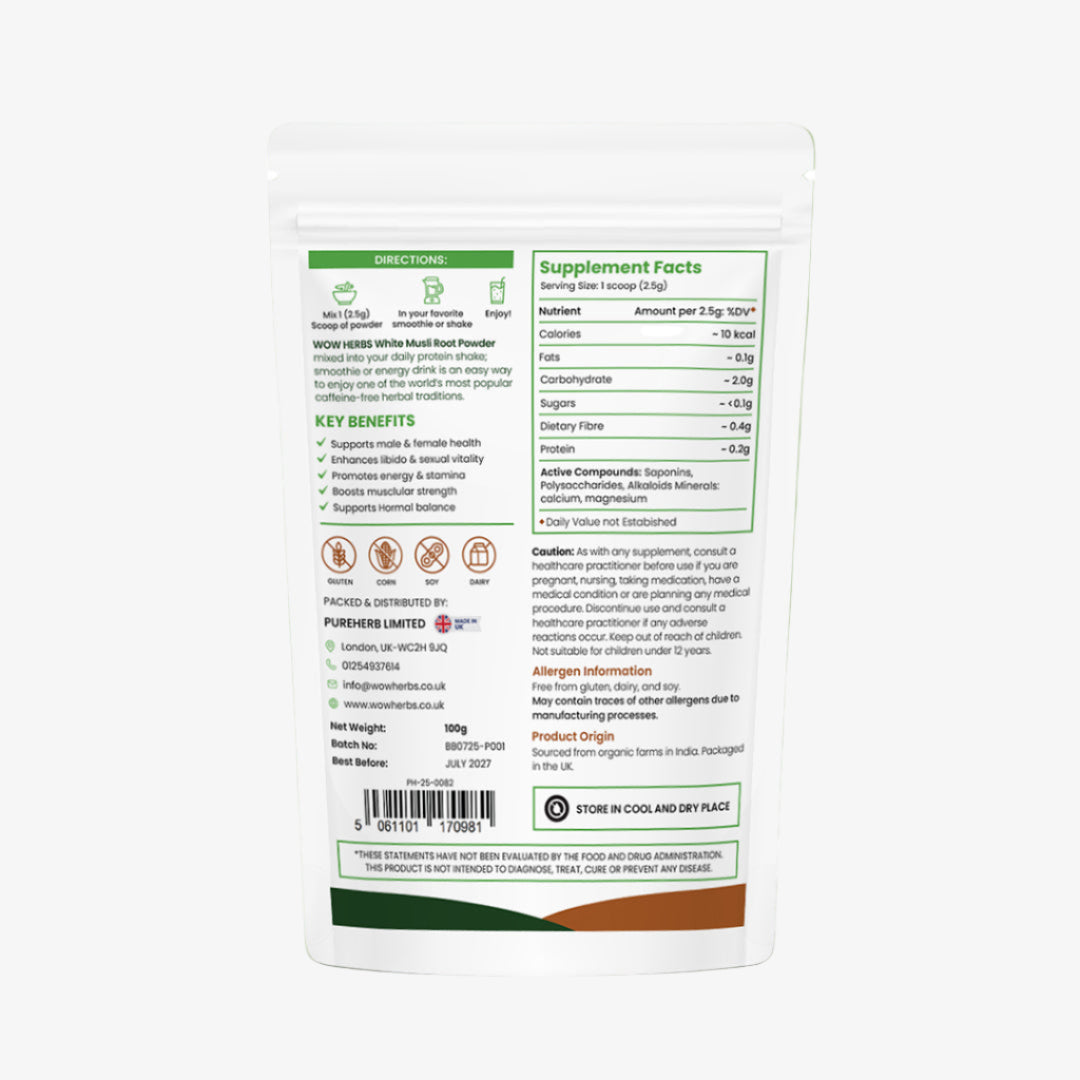 Organic White Musli Root Powder