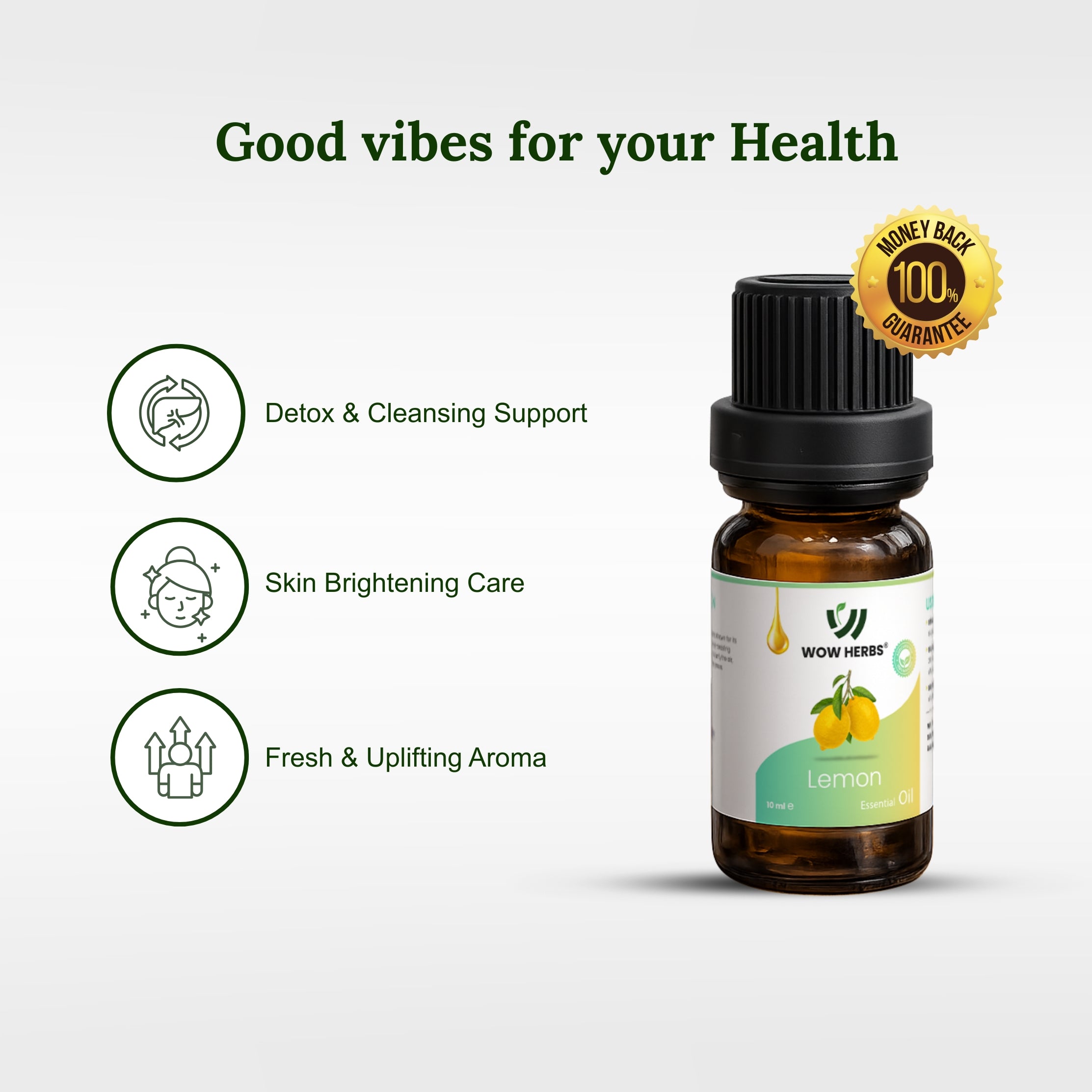 WowHerbs Lemon Essential Oil | 100% Pure Citrus Limon Peel Oil | Aromatherapy & Diffuser Oil | Vegan