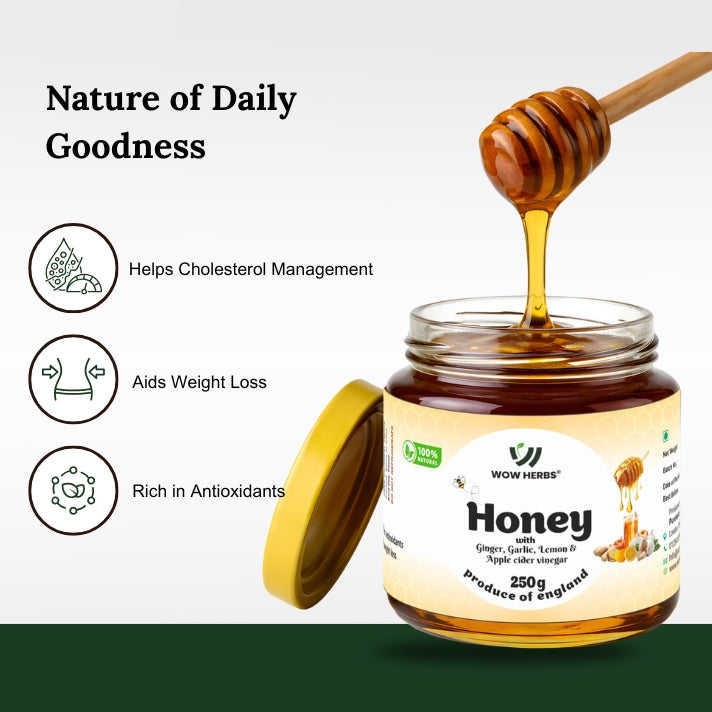 Honey with Ginger, Garlic & Apple Cider Vinegar (250 g)