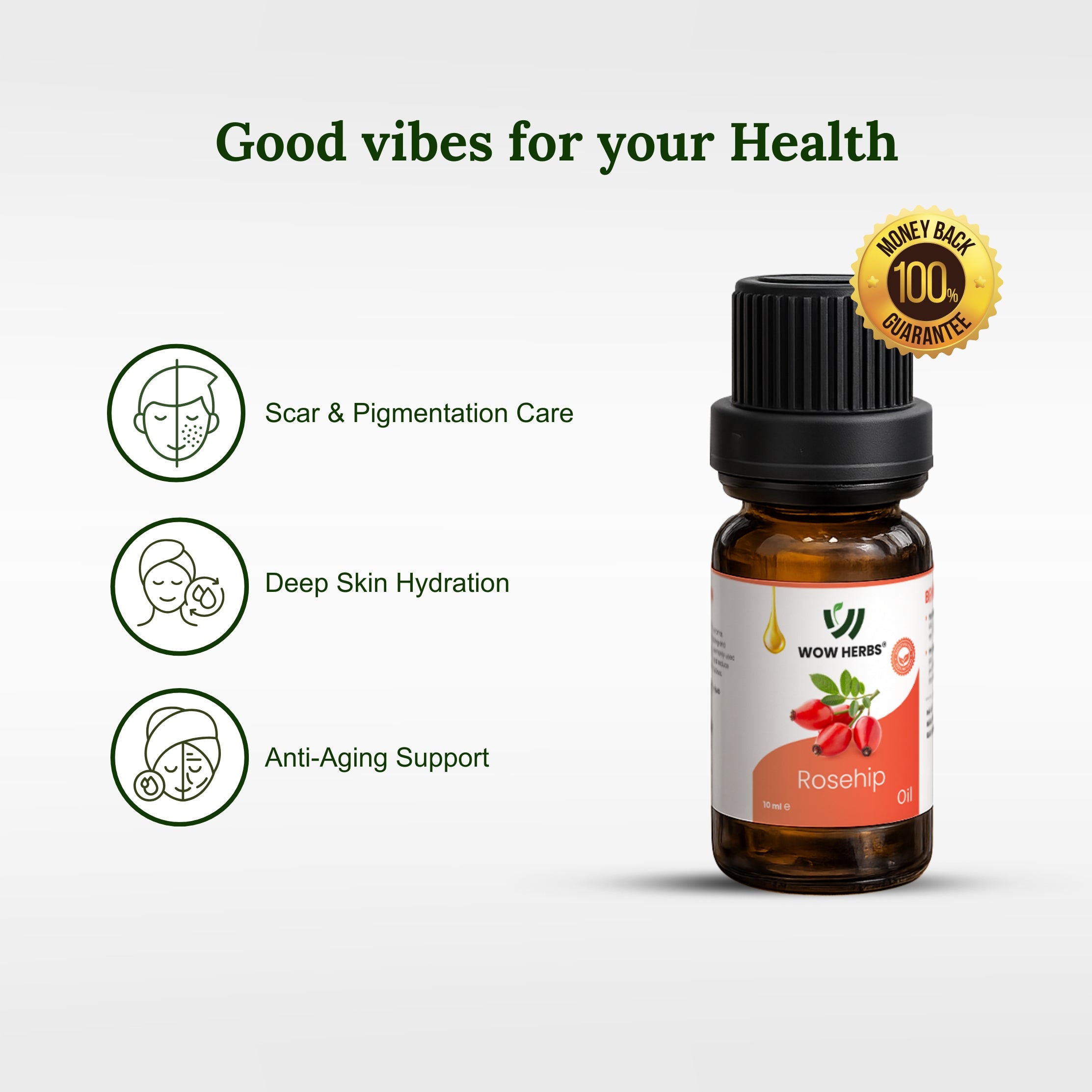 Pure Rosehip Seed Oil for Face, Skin & Hair | 100% Natural