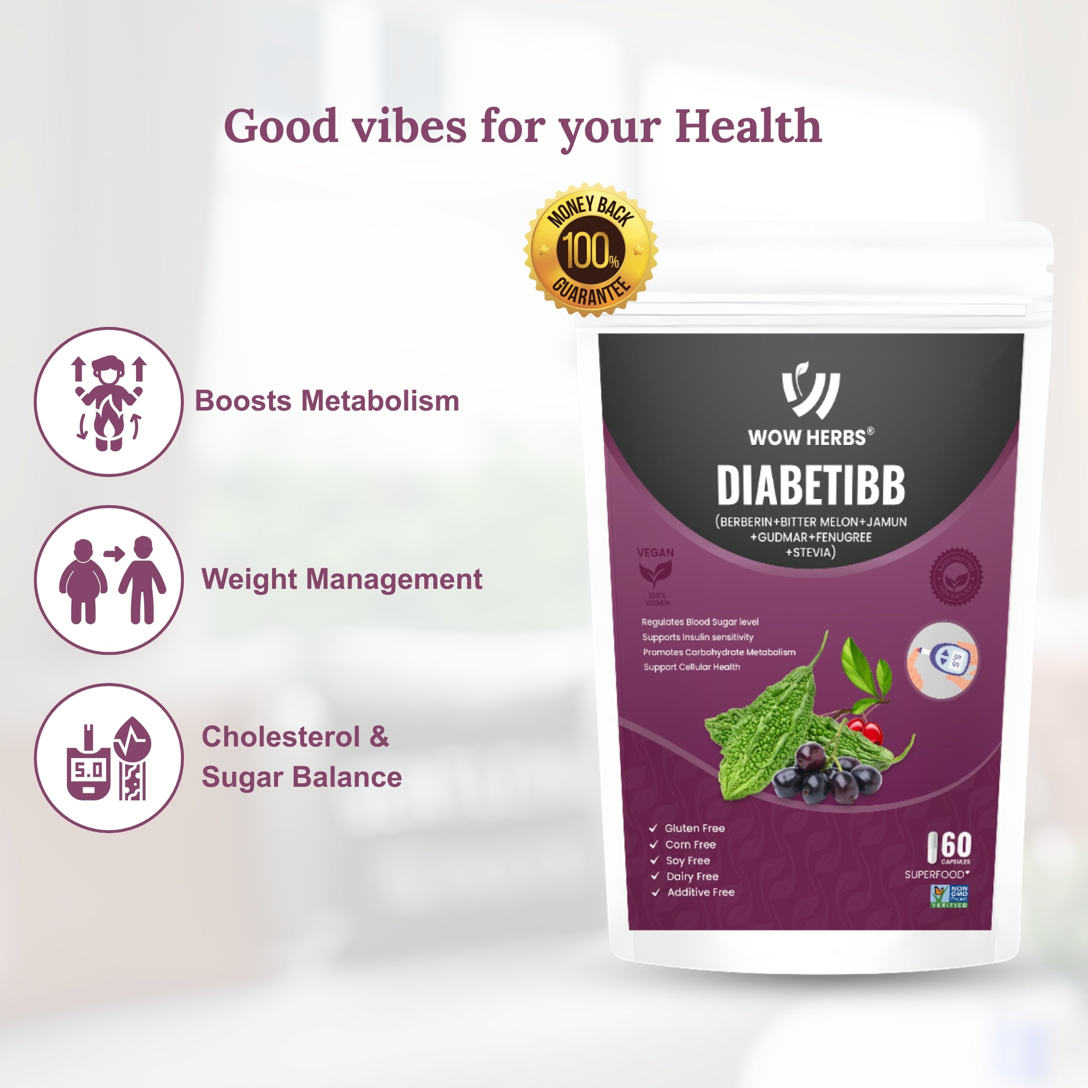 Diabetibb Herbal Wellness Capsules UK | Organic Daily Support