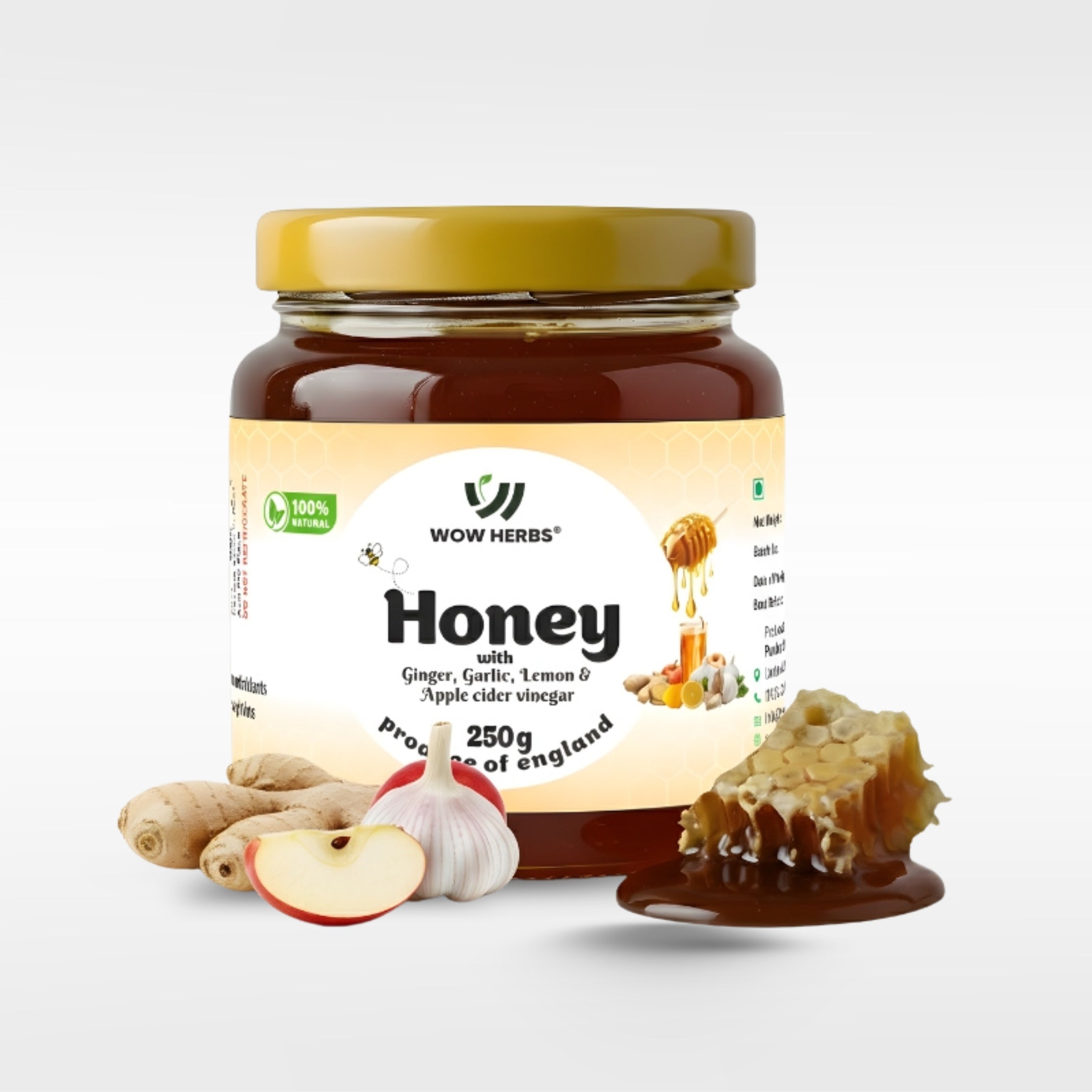 Honey with Ginger, Garlic & Apple Cider Vinegar (250 g)