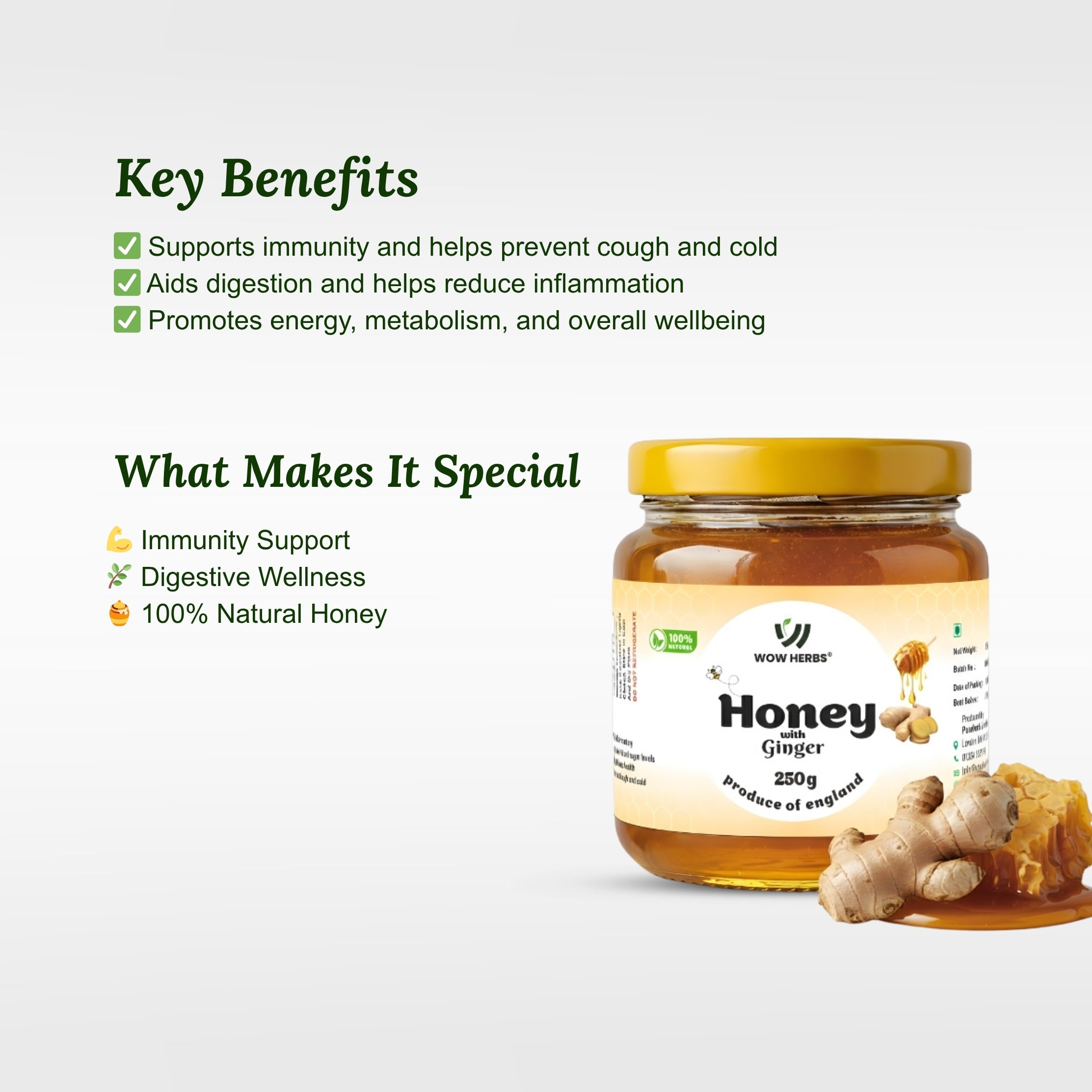 Ginger Honey Blend with Natural Ginger Extract | WOW Herbs
