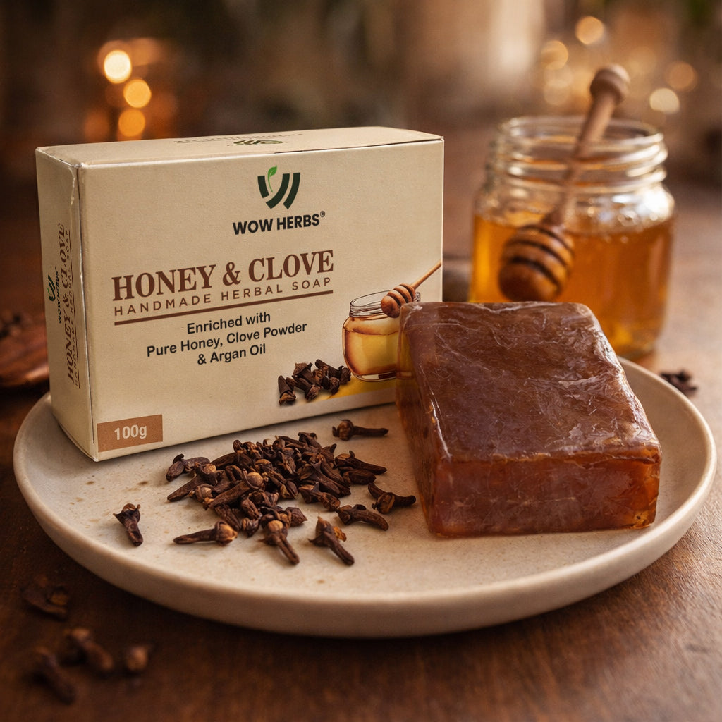 WOW HERBS Honey & Clove Handmade Soap | Nourishing Herbal Soap (100g) Pack of 2