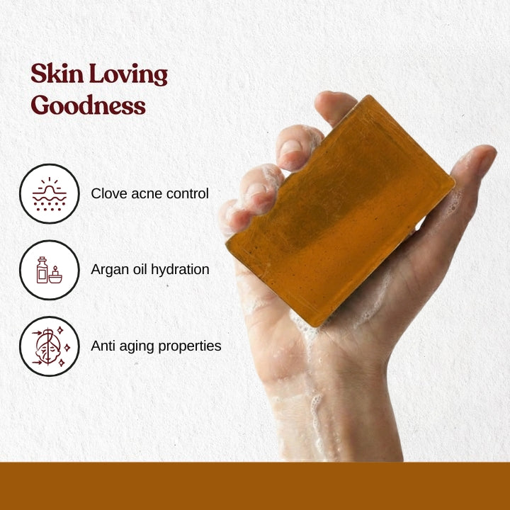 WOW HERBS Honey & Clove Handmade Soap | Nourishing Herbal Soap (100g) Pack of 2