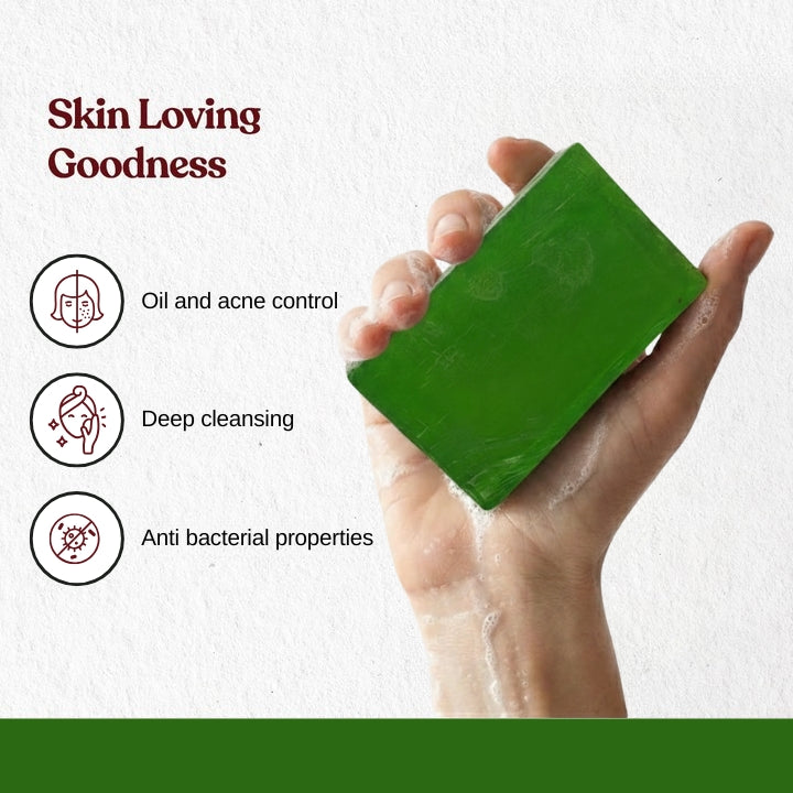 WOW HERBS Tea Tree Handmade Soap | Fresh & Herbal Cleansing Soap (100g) Pack of 2
