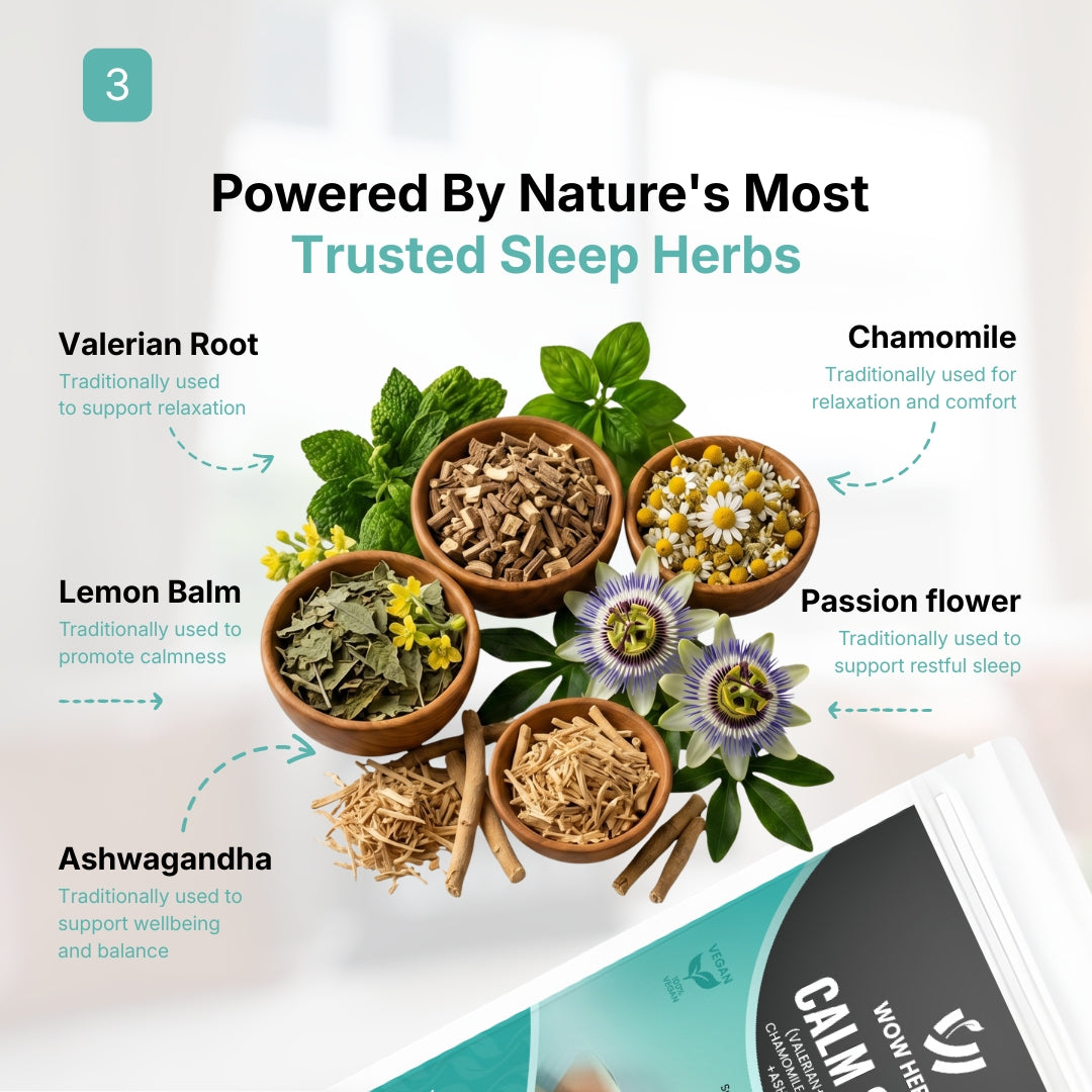 WowHerbs Calm Sleep Wellness Capsules – Natural Sleep & Relaxation Support