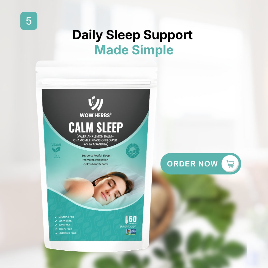 WowHerbs Calm Sleep Wellness Capsules – Natural Sleep & Relaxation Support