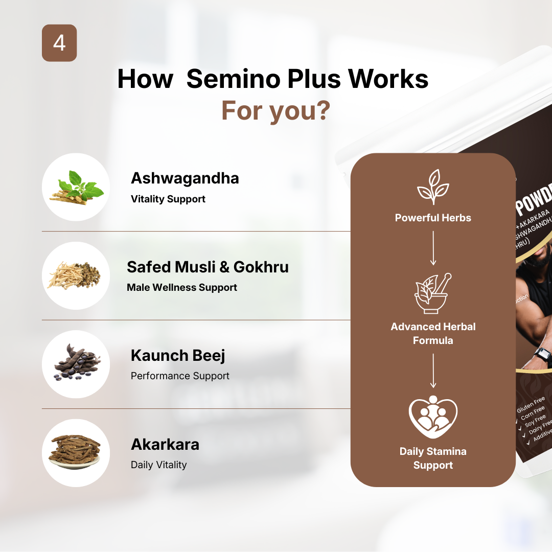 Semino Plus Powder | Ayurvedic Herbal Wellness Blend