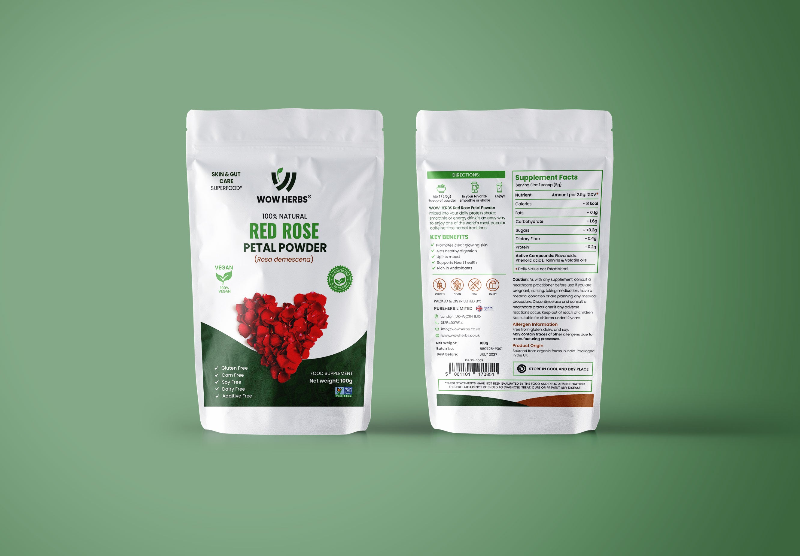 Red Rose Petals Powder