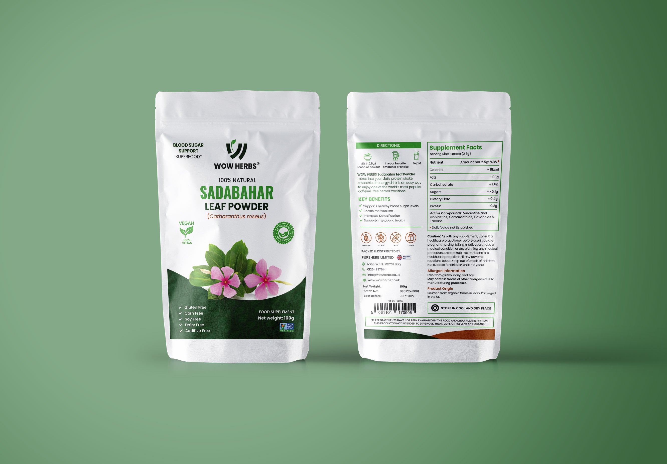 Sadabahar Leaves Powder