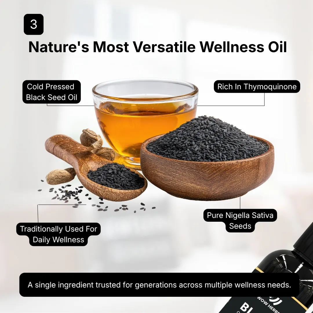 Black Seed Oil UK | Cold Pressed Nigella Sativa Oil | 4-5% Thymoquinone | Wow Herbs